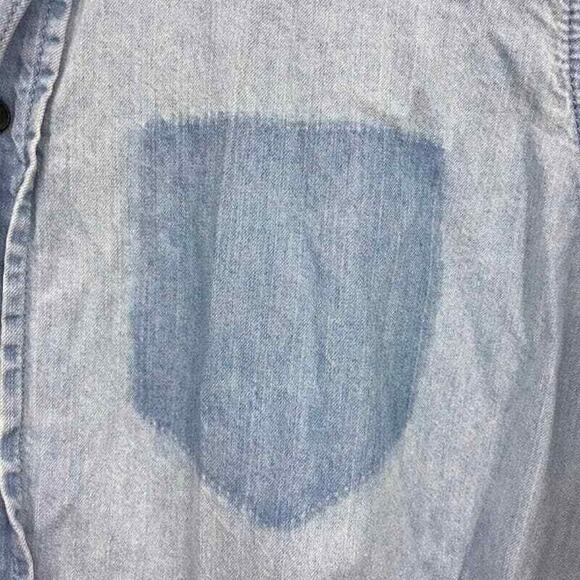 Habitual Rowan Button Down Top S Collared Long Sleeve Cotton Lightwash Womens - Picture 3 of 7